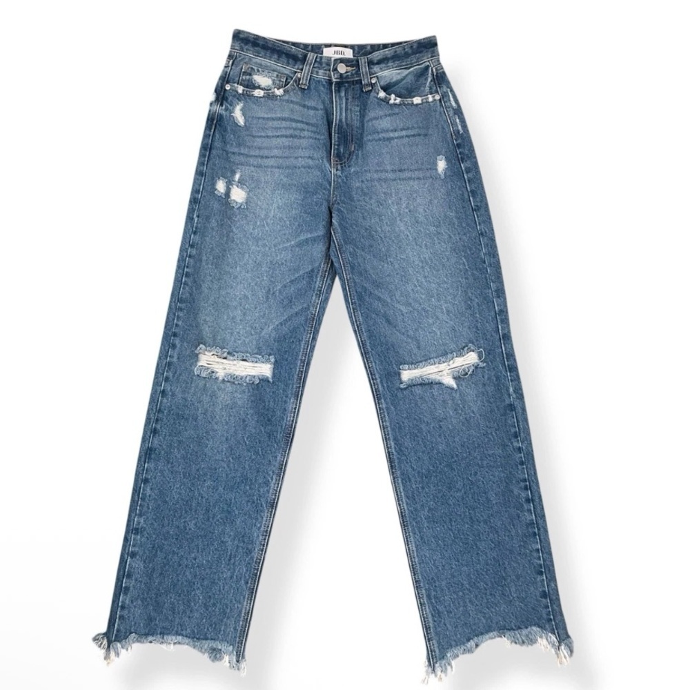 JBD High Waist Loose Fit Distressed Jeans EUC